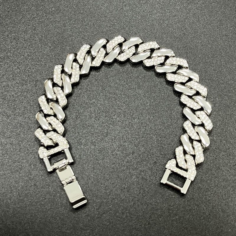 14mm Diamond Spacer Buckle Cuban Chain Hip Hop Style Trendy Men And Women Bracelet Necklace_ipsvogv.com