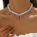 FashionableLadies Beaded Necklace Niche Pearl Bow Design High End Clavicle Chain Versatile Necklace_ipsvogv.com