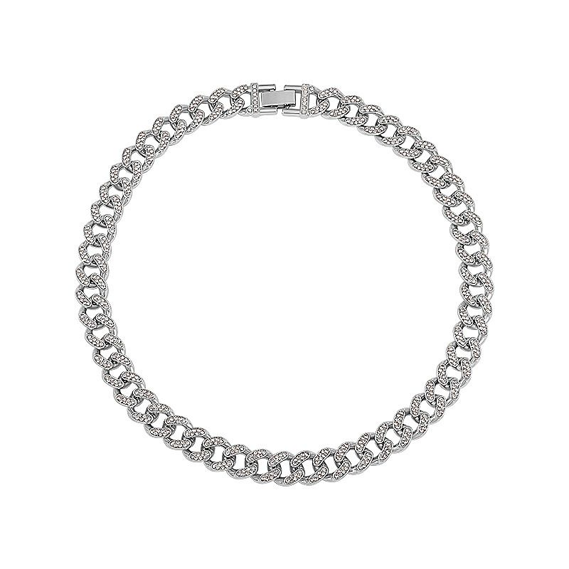 Celebrity Same Full Diamond Cuban Necklace Men's Hip Hop Ins Cool Accessories Street Style Thick Chain Fashion Jewelry_ipsvogv.com