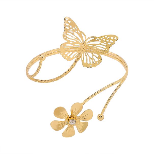B2565 Fashionable New Handicraft Women's Light Luxury Small and Popular Flower Butterfly Design Open Arm Bracelet_ipsvogv.com