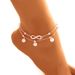 Fashion Double Infinite Simulated Pearl Pendant Anklet Foot Chain Summer Bracelet Charm 2 Color Anklets Foot Jewelry_ipsvogv.com