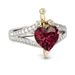 Sanjie Creative Love Shaped Red Crown Princess Ring Silver Plating Color Separation_ipsvogv.com