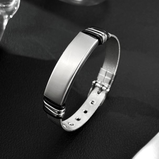 Men's Jewelry Personality Bracelet Men's Stainless Steel Fashion Trend Mesh Belt Can Be Engraved Titanium Steel Jewelry_ipsvogv.com