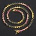 Unisex Hip Hop Color Love Tennis Chain Rainbow Zircon Personality Trendy Hip Hop Necklace Heart Shape_ipsvogv.com