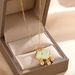 Warm Like Safety Lock Titanium Steel Necklace, Auspicious Cloud Gold Inlaid Jade Pendant, Exquisite And Versatile_ipsvogv.com