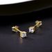 Mini Clear Zircon Stud Earrings For Women 14k Gold Planted Sterg Sier Fine_ipsvogv.com