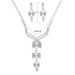 Bow Design Necklace & Earrings Set - Elegant Women's Wedding & Evening Jewelry (2-Piece)_ipsvogv.com