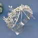 Elegant Handmade Bridal Headpiece With Pearls & Rhinestones - Adjustable Hairband For Weddings & Special Occasions Chain Headband Accessories_ipsvogv.com