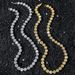 Men's 8mm wide classic street hip-hop style round diamond splicing chain necklace_ipsvogv.com