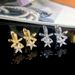 Cao Shi Korean Cute and Exquisite Copper Set Zirconium Flower Earrings for Women's Ins High Quality Flower Earrings_ipsvogv.com