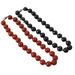 Small Exaggerated Large Black And Red Agate Real Stone Knotted Bead Gold Ingot Buckle Short Necklace Collarbone Chain_ipsvogv.com