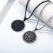 Retro Nordic style Viking text compass titanium steel necklace personality literary trend wear accessories_ipsvogv.com