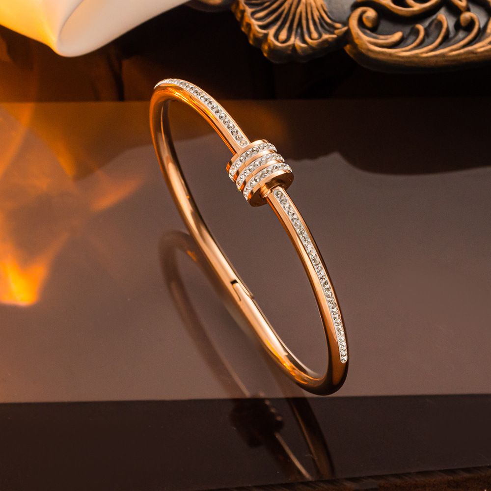 Designer Mud Diamond Bracelet Gold Plated Full Diamond Titanium Steel Bracelet Fashion Small Waist Stainless Steel Bracelet_ipsvogv.com