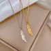 Body 【 Full Titanium Steel 】 One Leaf Rich Personality Extremely Simple Wind Furnace Real Gold Necklace For Women 【 】_ipsvogv.com