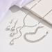 Women’s Jewelry Set Fashion Simple Jewelry Water Drop Shiny Wedding Claw Chain Diamond Dinner Set Necklace Earrings Bride Four Piece Set_ipsvogv.com