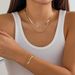 Metal Snake Bone Chain Bracelet Necklace Set Europe, America, 2025 Spring Simple Fashion Matching Clothes Accessories Combination_ipsvogv.com