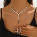 2025 Full Diamond Long Necklace Earrings Two-Piece Set Wedding Dress Jewelry_ipsvogv.com
