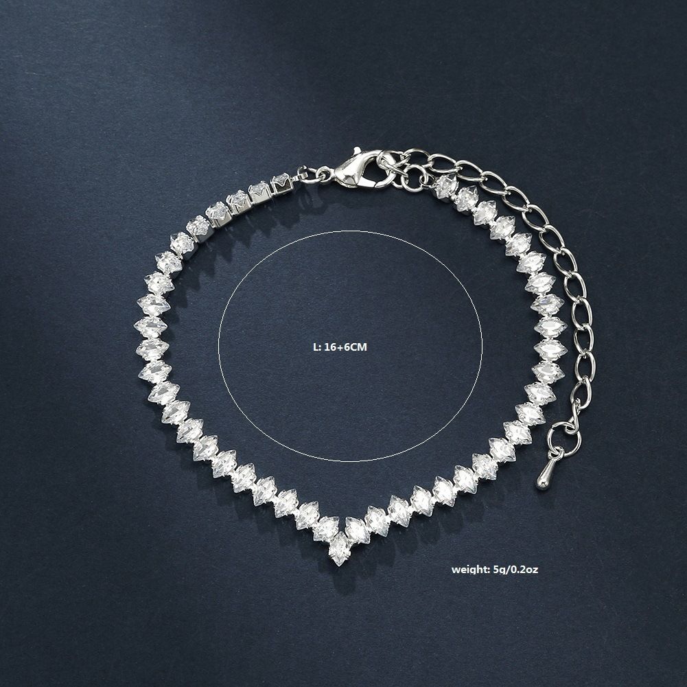 Wedding Necklace Earrings Bracelet Jewelry Luxurious Rhinestone High-end Bride Chain Set_ipsvogv.com