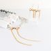Korean Fashion Simple Pearl Metal Ribbon Bowknot Necklace Clavicle Chain NK24710_ipsvogv.com