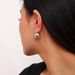 Ins Style Brass Real Gold Light Luxury Simple Versatile Ear Cuffs Matte Brushed Metal Round Ball Women's Earrings_ipsvogv.com