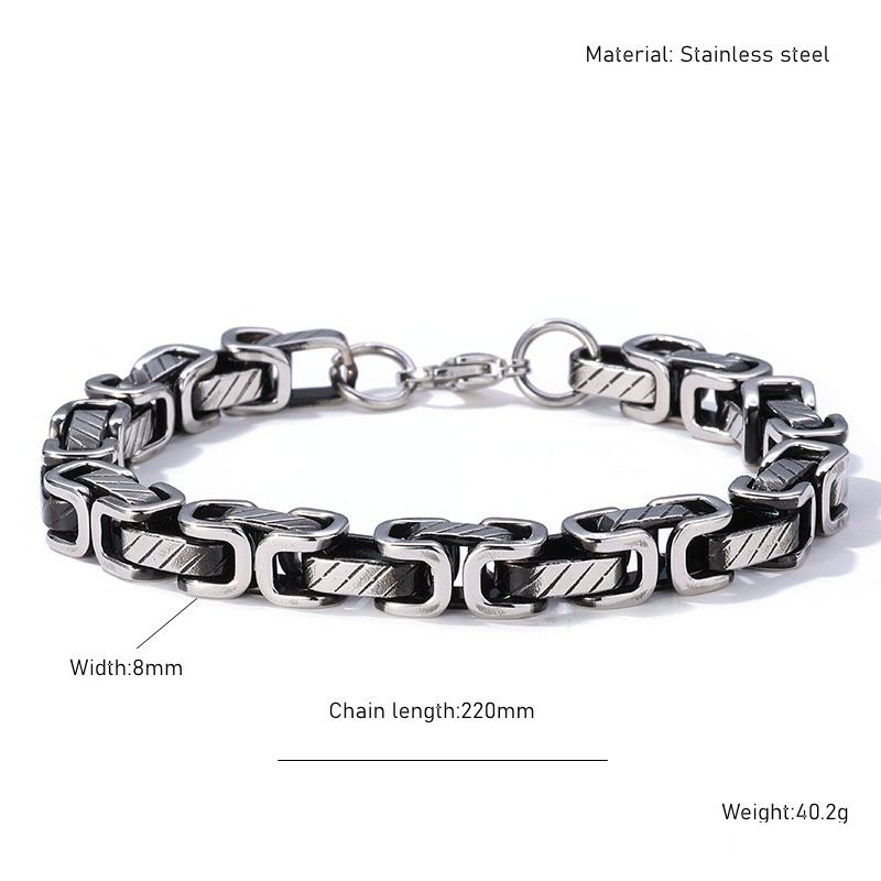 Men's Jewelry Stainless Steel Bracelet Hip Hop Handmade Cuban Chain Trend Light Luxury Titanium Steel Necklace_ipsvogv.com