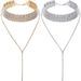 Jewelry Fashion Long Diamond Neck Necklace Women's Shiny Multi-row Diamond Neck Chain choker_ipsvogv.com