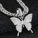 Dia Butterfly Pendant New Cuban Chain Personality Niche Women's Necklace Accessories_ipsvogv.com