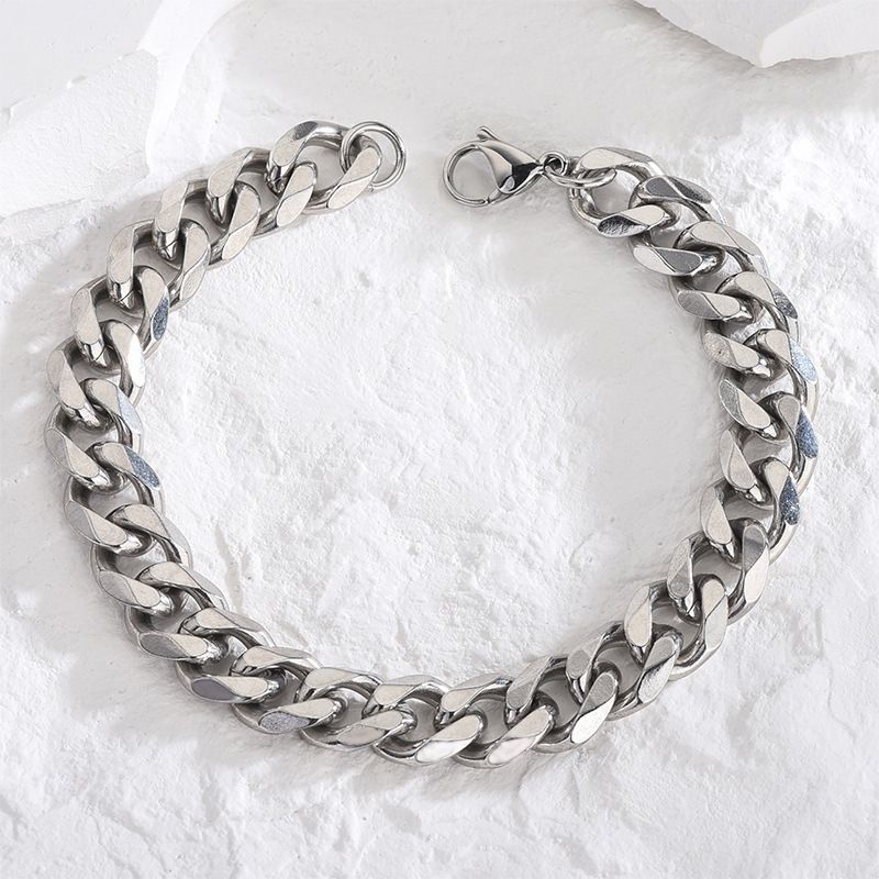 Cuban Chain Men's Bracelet Titanium Jewelry Hip Hop Trendy Stainless Steel Hand Accessories Simple Fashion_ipsvogv.com