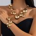 Jewelry Metal Glossy Round Pendant Design Heavy Chain Clavicle Necklace_ipsvogv.com