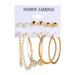 Wrapping Pearl Big Ear Ring Geometric Earrings Set Simple Love Stud Earrings Combination Earrings_ipsvogv.com