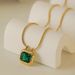 Advanced Grandmother Green Stone Pendant Necklace For Women's Versatile 2023 New Gold Plated Clavicle Sweater Neck Chain_ipsvogv.com