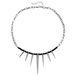Punk Splicing Chain Black Beaded Rivet Pendant Necklace, Personalized Awl Collarbone Chain_ipsvogv.com