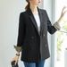 Women's Clothing Casual All-match Slim-fit Slim-fit Plaid Women's Work Suit_ipsvogv.com