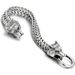 Men's stainless steel Wolf Head Franco Link Chain Bracelet Retro personality Wolf Head bracelet for both men and women_ipsvogv.com