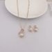 Geometric 8 shaped pearl diamond necklace earrings set bridal wedding accessories_ipsvogv.com