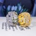 NYUK Cuban Chain Set With Zircon Shining Hip Hop Trendy Men's And Women's Rings Tail Ring Street Dance Couple_ipsvogv.com