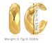 French retro metal texture ear bone clip for non pierced ears, copper plated with K real gold, high end, compact and simple C shaped ear clip_ipsvogv.com