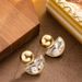 Korean Version Fashionable, Exquisite, Simple, Diamond Studded, Geometric Semi-circular Pendant For Women, Versatile,_ipsvogv.com
