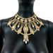 Fashion women's exquisite shiny AB color big gem necklace luxury exaggerated rhinestone big necklace_ipsvogv.com