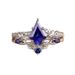style New Irregular Diamond Female Ins Creative Blue Silver Matching Ring_ipsvogv.com