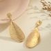 Ins Style Jewelry Water Drop Wrinkled Fan Shape Exaggerated Gold Long Earrings_ipsvogv.com