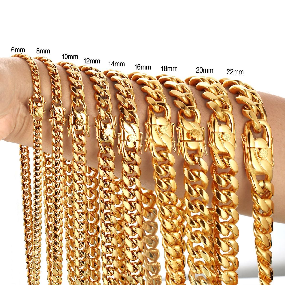 Men's Jewelry K Gold Cuban Chain Dragon Head Buckle Necklace Stainless Steel Titanium Steel Encryption_ipsvogv.com
