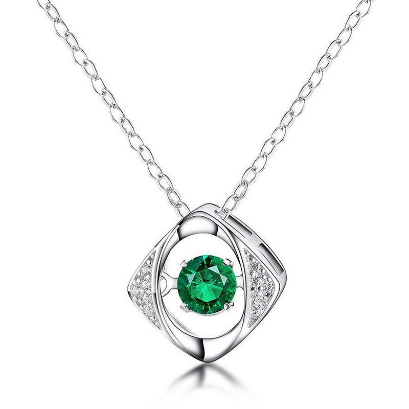 smart Devil Eye Personality Necklace S925 Silver Cultivated Emerald Retro Noble Clavicle Chain_ipsvogv.com
