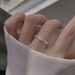 S Pure Silver Square Diamond Chain Plain Women's Hollow Zircon Leisure Style Open Mesh Red Joint Ring_ipsvogv.com