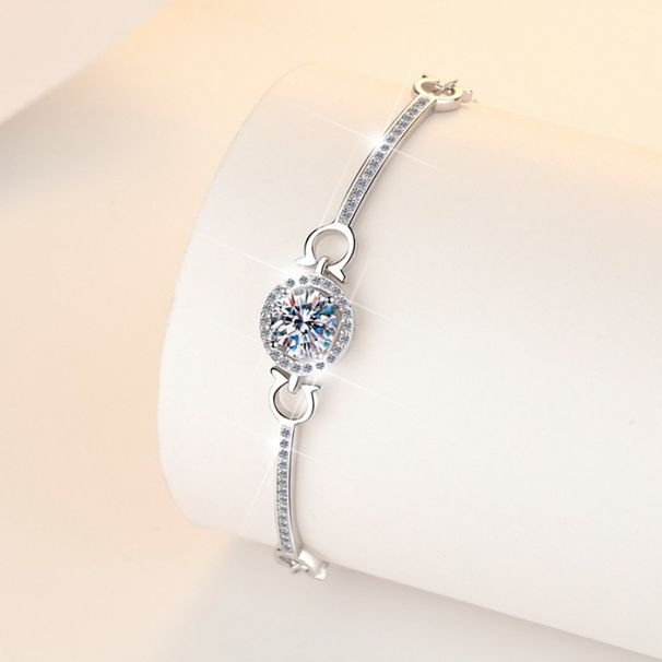 Moissanite Bracelet Brilliant As The Stars Bracelet Mobius One Carat Fashion S925 Sterling Silver Hand Jewelry_ipsvogv.com