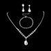 Crystal & Diamond Silver Jewelry Set - Necklace & Earrings (3-Piece, Women's Elegant Collection)_ipsvogv.com