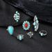 Hot Selling Bohemian Water Droplet Shaped Carved Hollow Red Turquoise 7-piece Set Ring_ipsvogv.com
