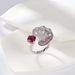 Light luxury fan shaped inlaid cultivated emerald ring S925 silver inlaid cultivated colored gemstone open ring exaggerated_ipsvogv.com