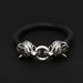 Titanium steel Wolf head handmade leather rope bracelet personality creative men's bracelet jewelry bracelet for men and women_ipsvogv.com