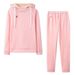 Women's Clothing Autumn and Winter Women's Clothing Hot Style Fleece Fashion Leather Badge Long Sleeve Hooded Casual Sports Suit_ipsvogv.com